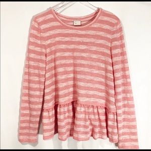 Anthro Postmark peplum textured sweater, EUC